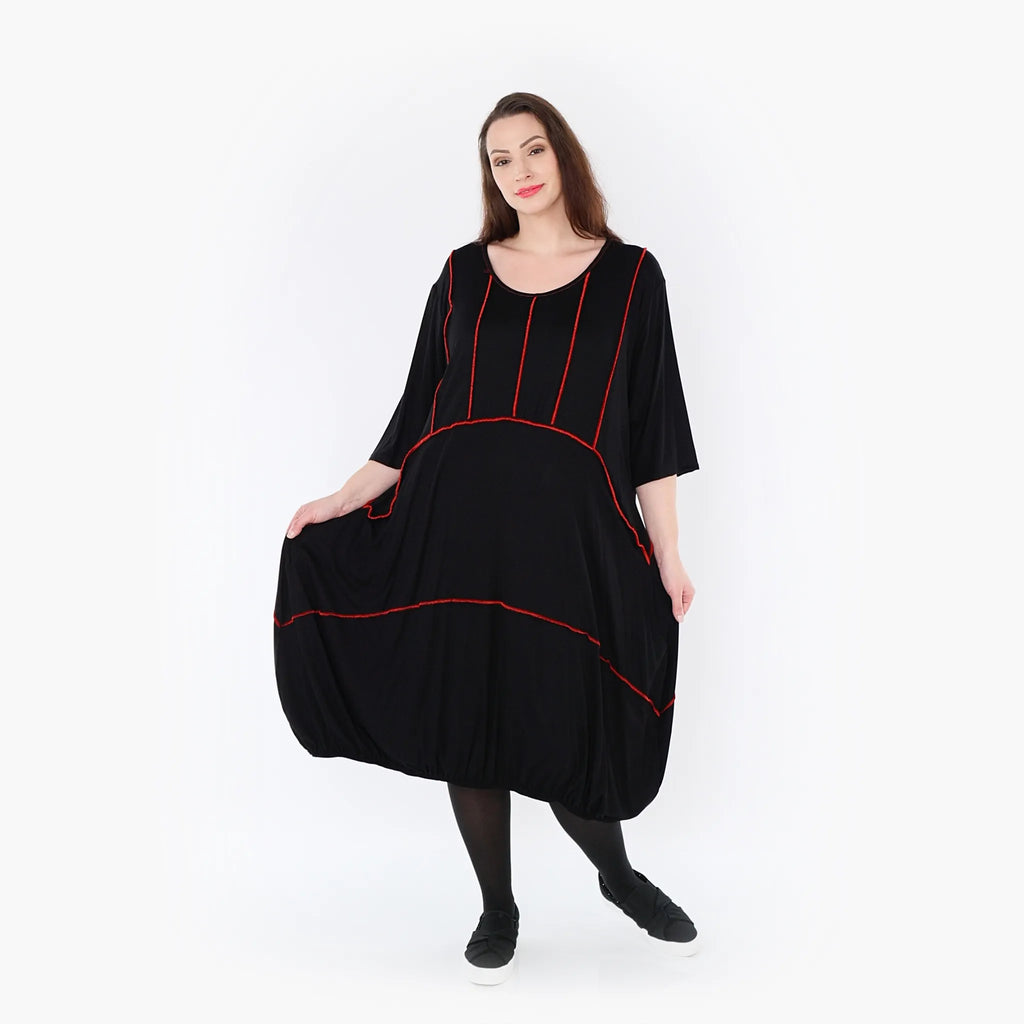AKH Fashion Kleid 6564 Thea, Schwarz/Rot