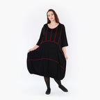 AKH Fashion Kleid 6564 Thea, Schwarz/Rot
