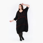 AKH Fashion Kleid 6564 Thea, Schwarz/Rot