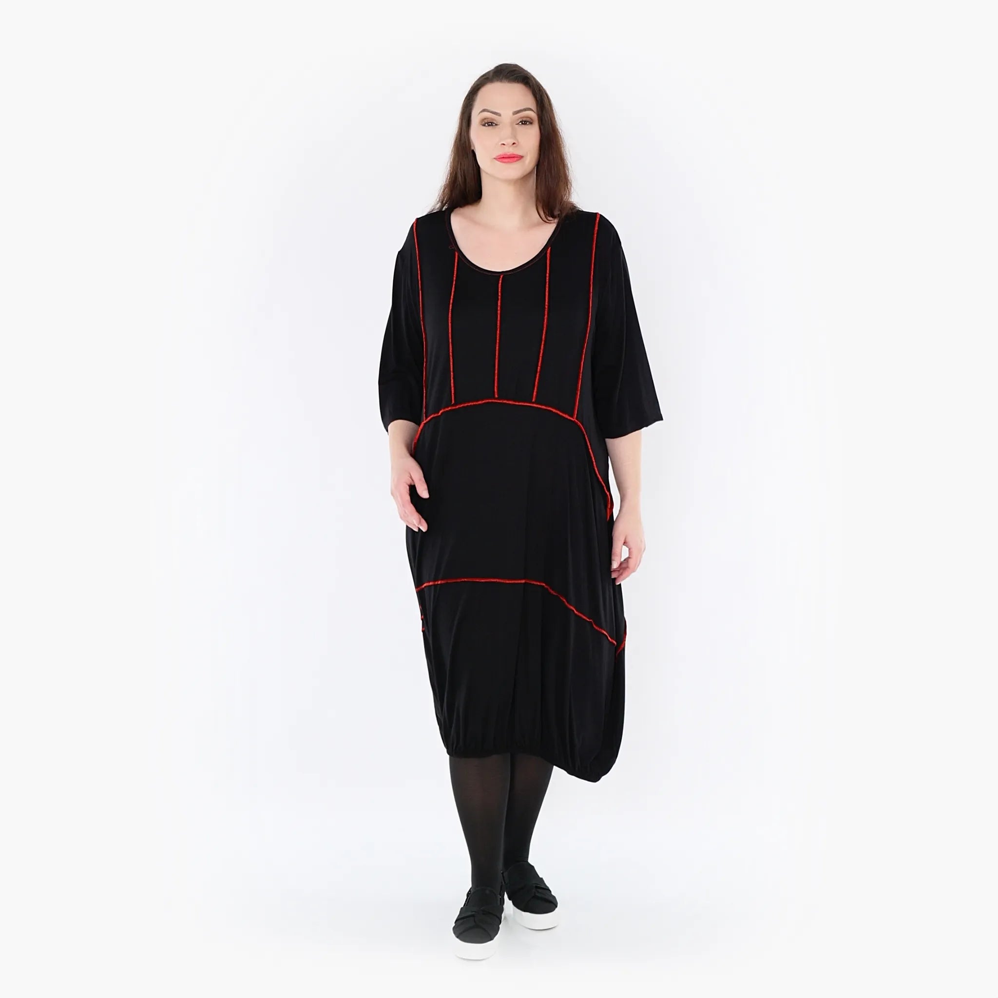 AKH Fashion Kleid 6564 Thea, Schwarz/Rot