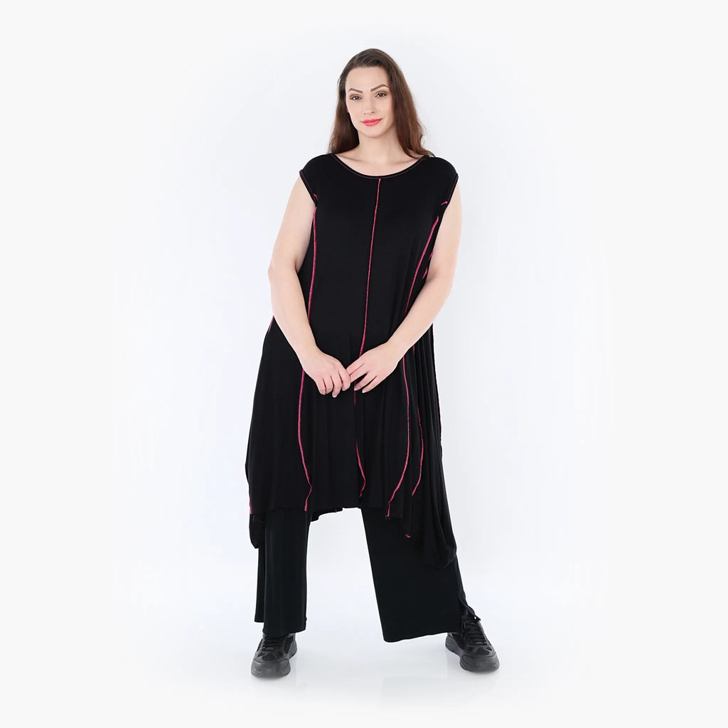 AKH 6913 Tunic, black-fuchsia