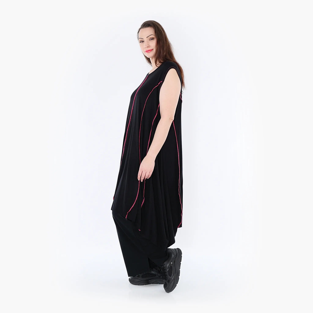 AKH 6913 Tunic, black-fuchsia
