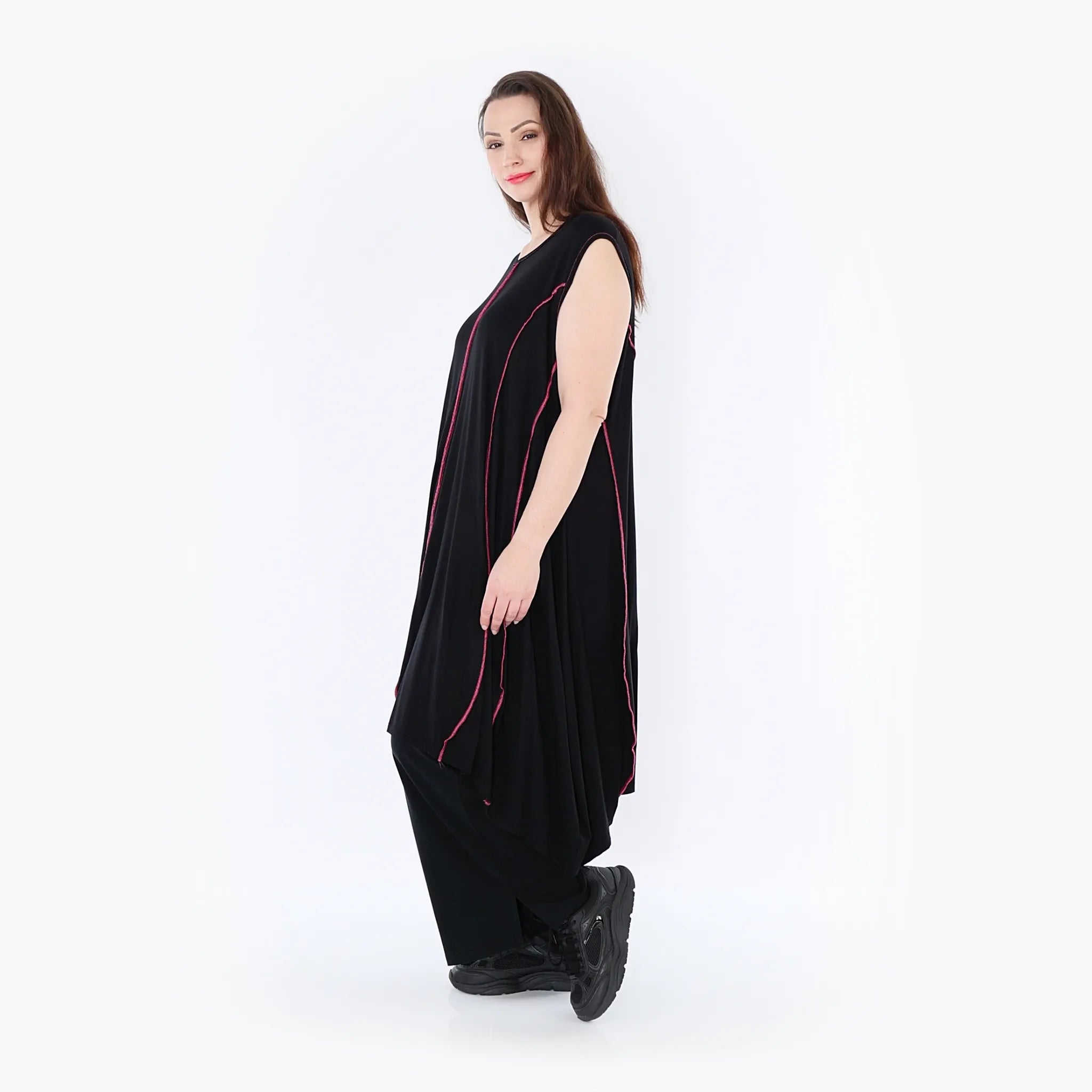 AKH 6913 Tunic, black-fuchsia
