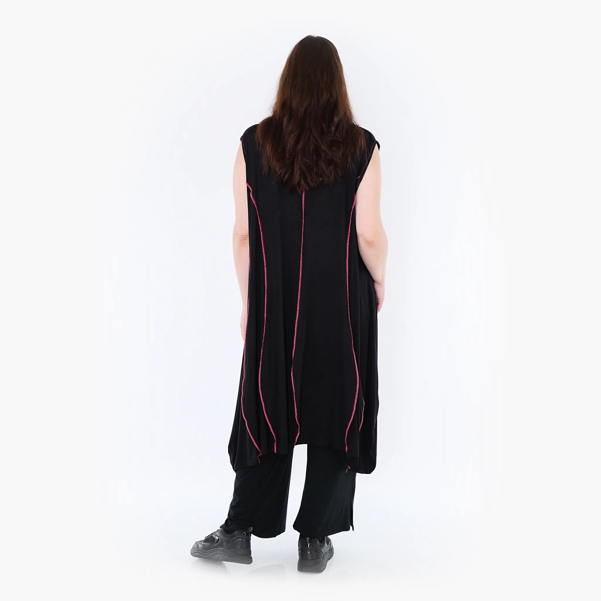 AKH 6913 Tunic, black-fuchsia