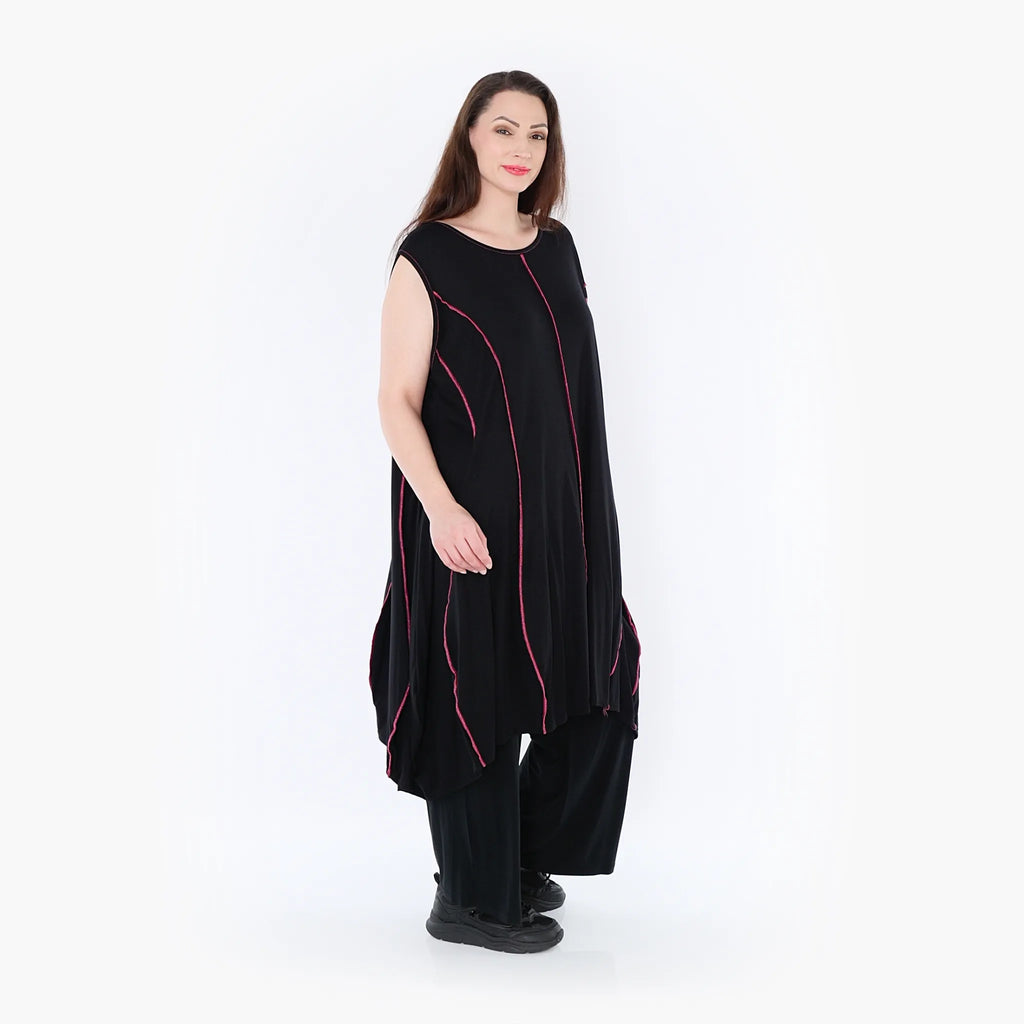 AKH 6913 Tunic, black-fuchsia