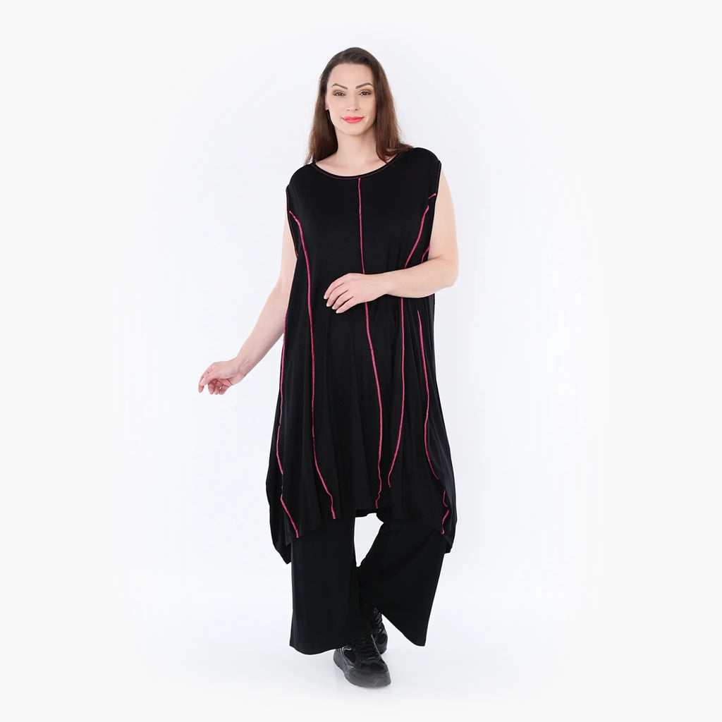AKH 6913 Tunic, black-fuchsia