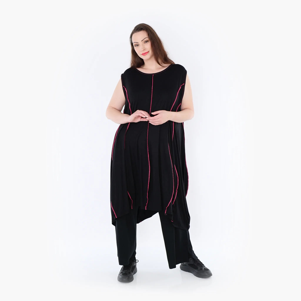 AKH 6913 Tunic, black-fuchsia