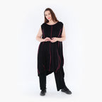 AKH 6913 Tunic, black-fuchsia