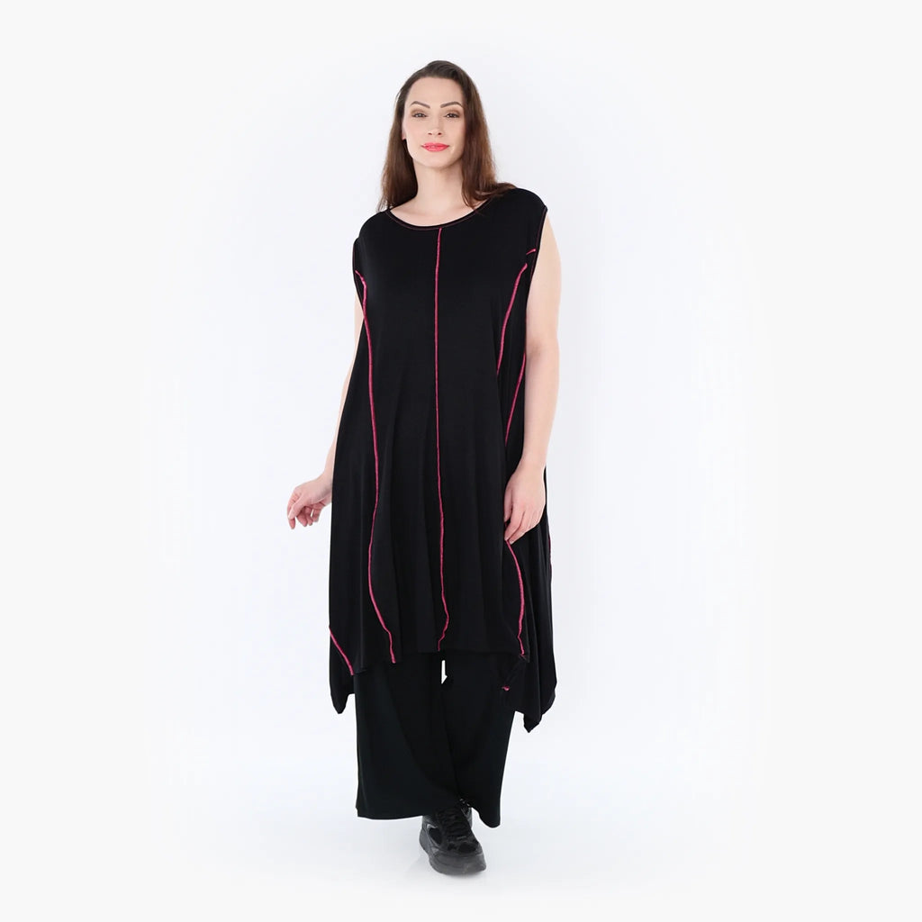 AKH 6913 Tunic, black-fuchsia
