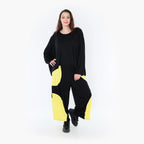 AKH Fashion Trousers 6914 Thea, Black/Yellow