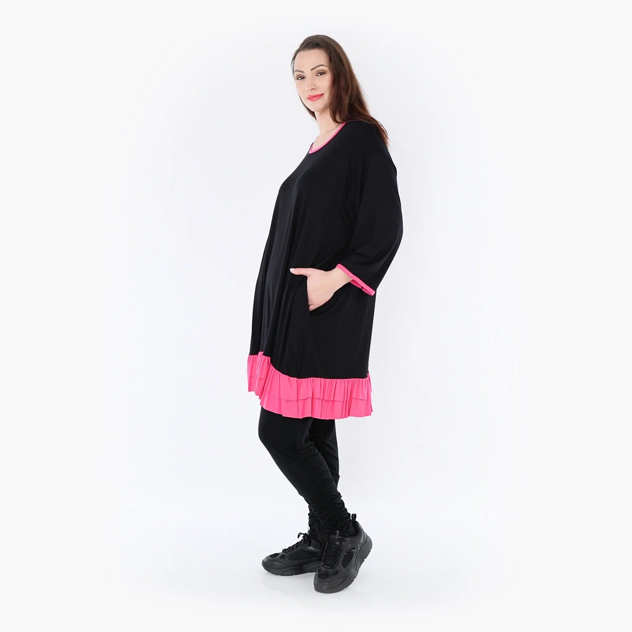 AKH Fashion Shirt 6916 Thea, Schwarz/Fuchsia