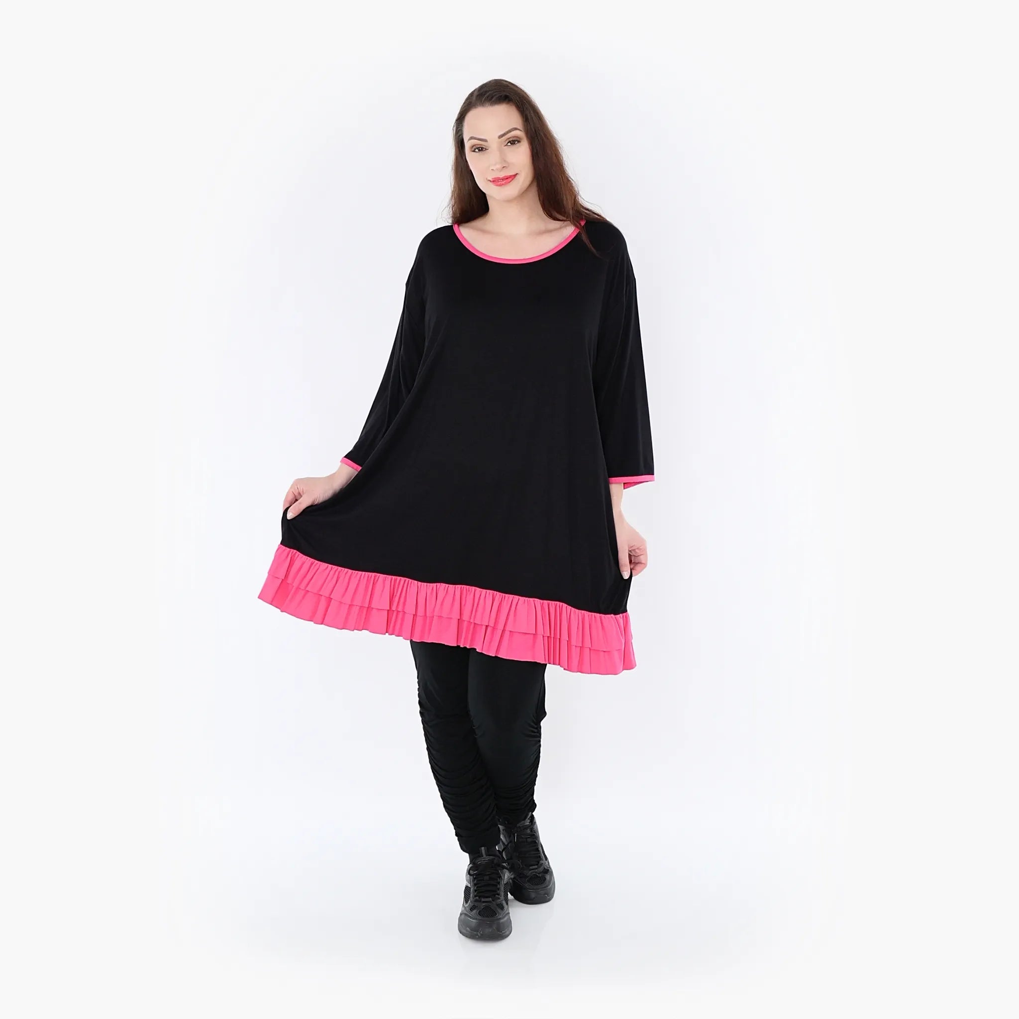 AKH Fashion Shirt 6916 Thea, Schwarz/Fuchsia