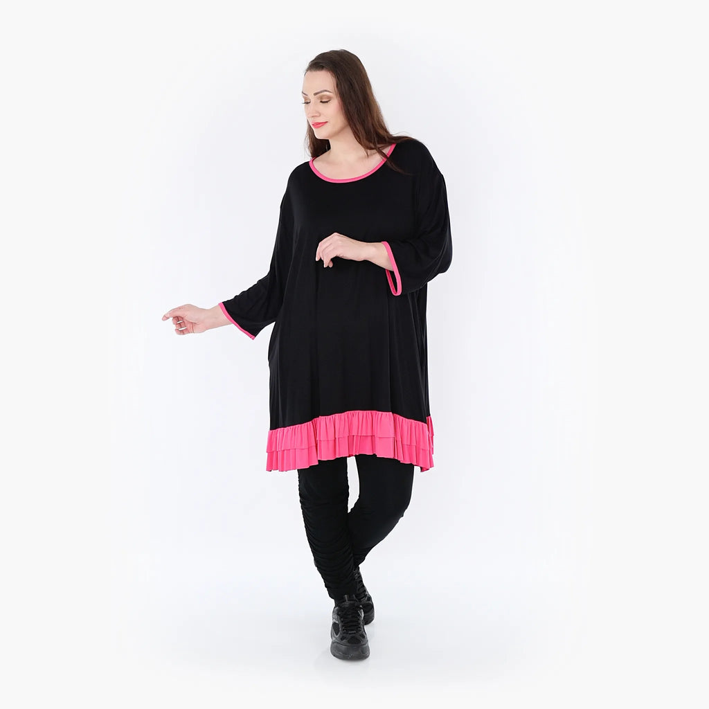 AKH Fashion Shirt 6916 Thea, Schwarz/Fuchsia