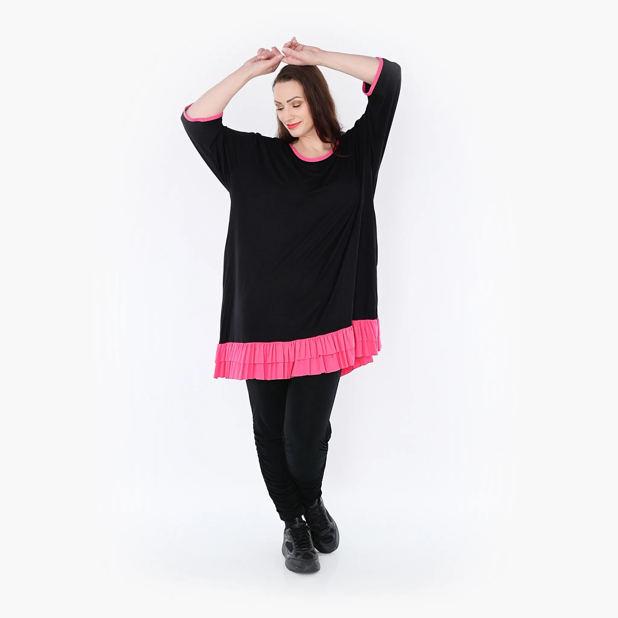 AKH Fashion Shirt 6916 Thea, Schwarz/Fuchsia