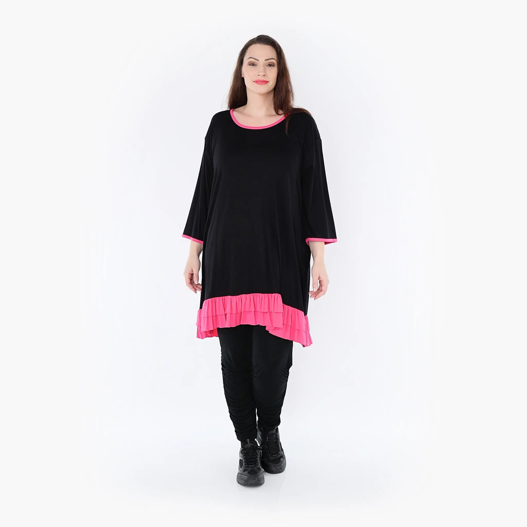 AKH Fashion Shirt 6916 Thea, Schwarz/Fuchsia