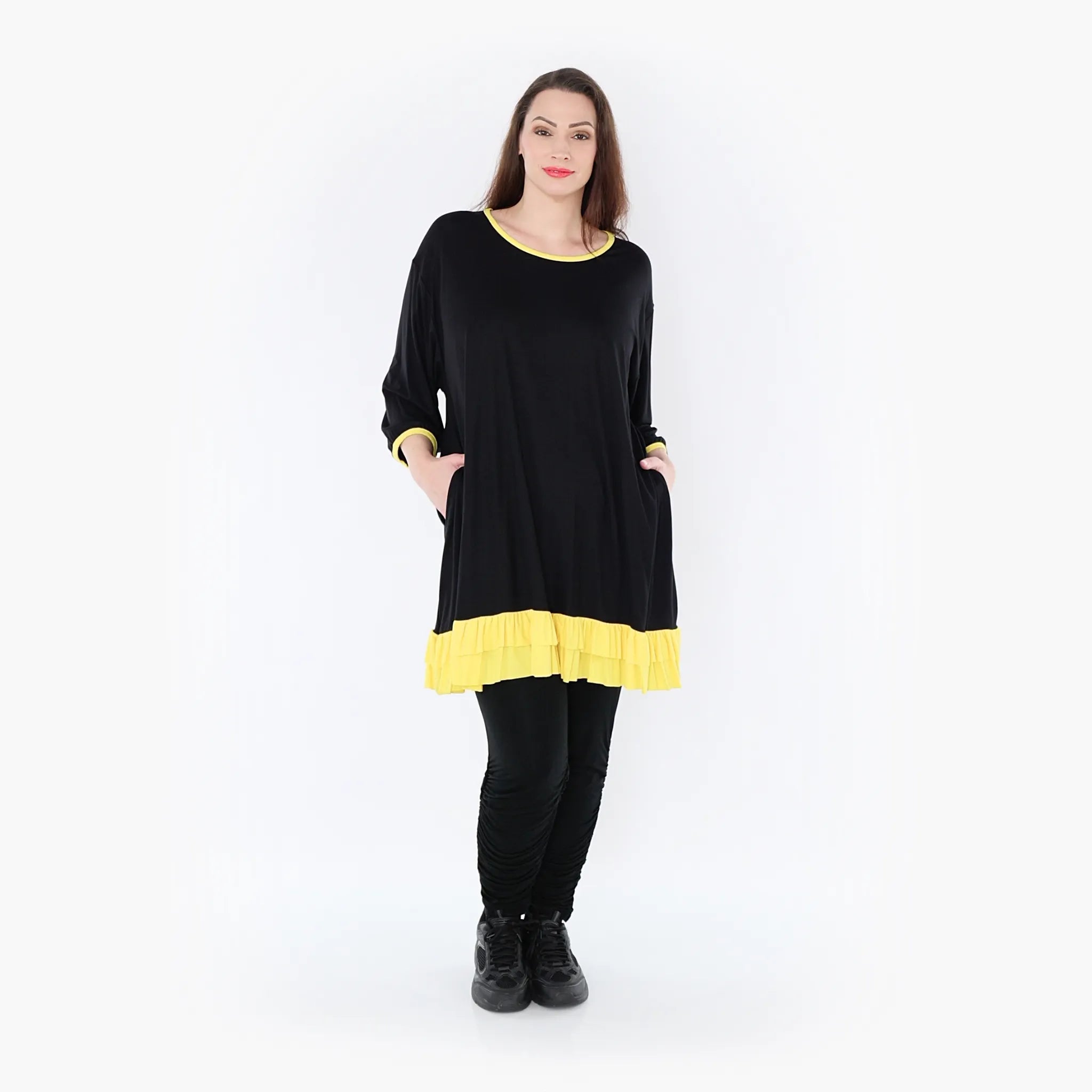 AKH Fashion Shirt 6916 Thea, Schwarz/Gelb