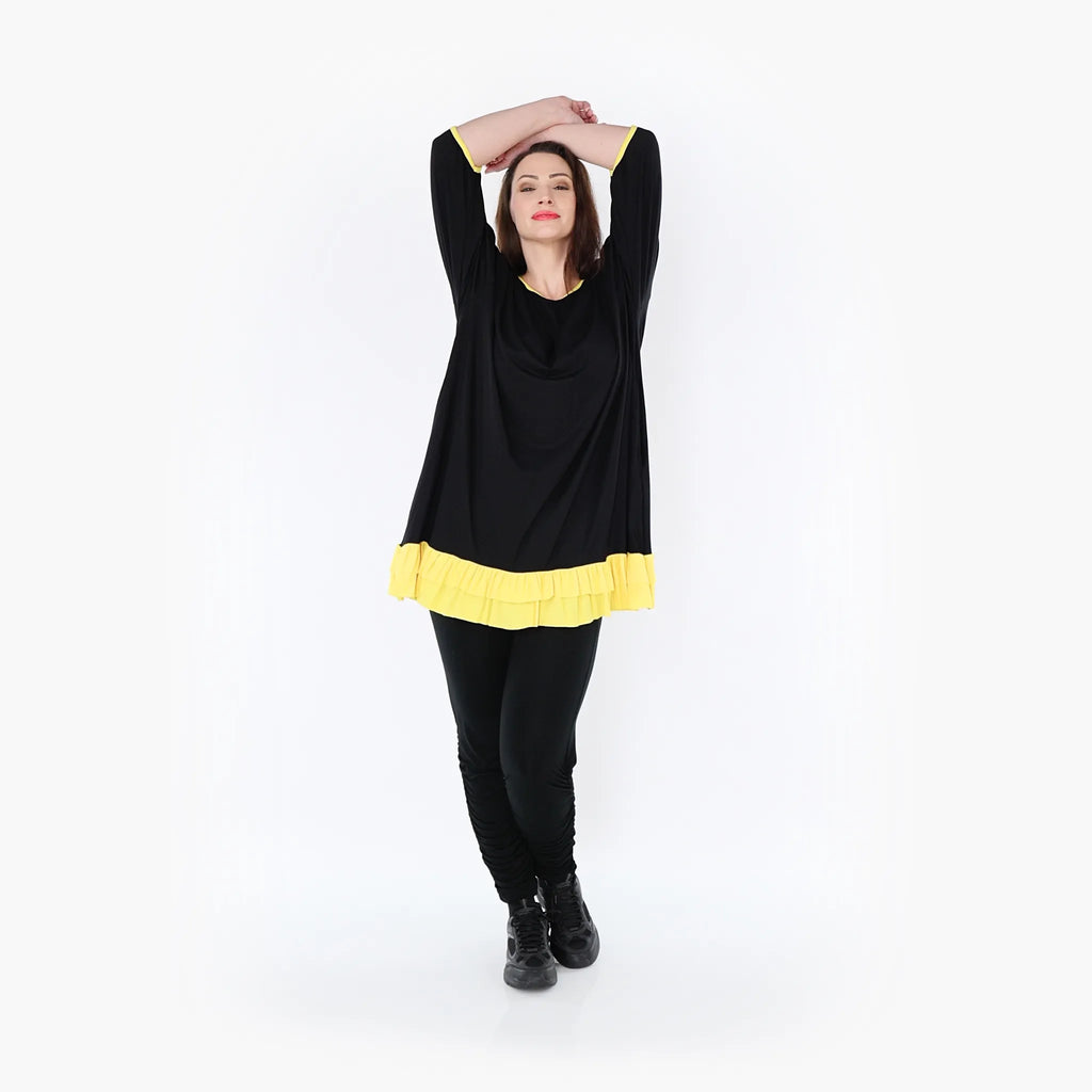 AKH Fashion Shirt 6916 Thea, Schwarz/Gelb