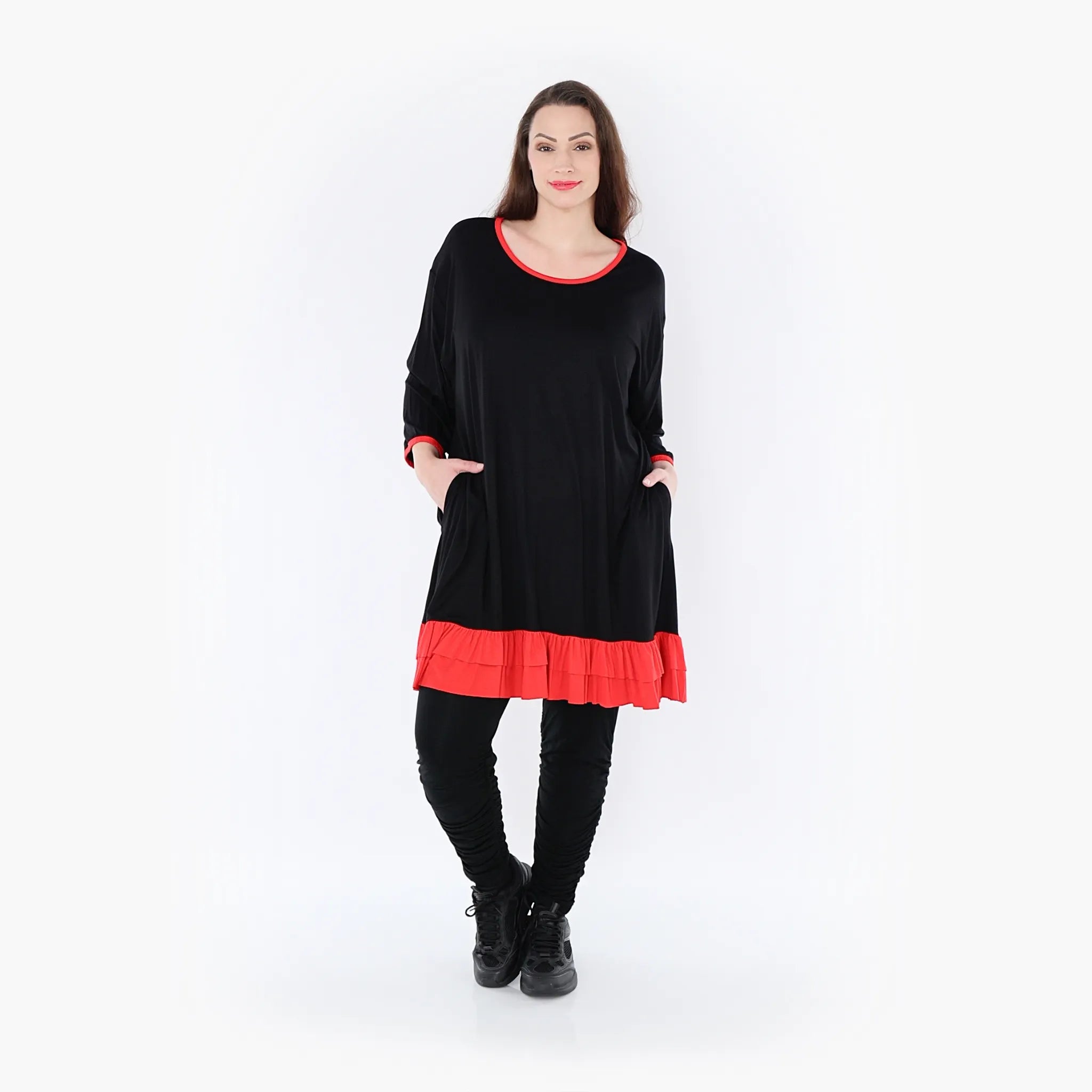 AKH Fashion Shirt 6916 Thea, Schwarz/Rot