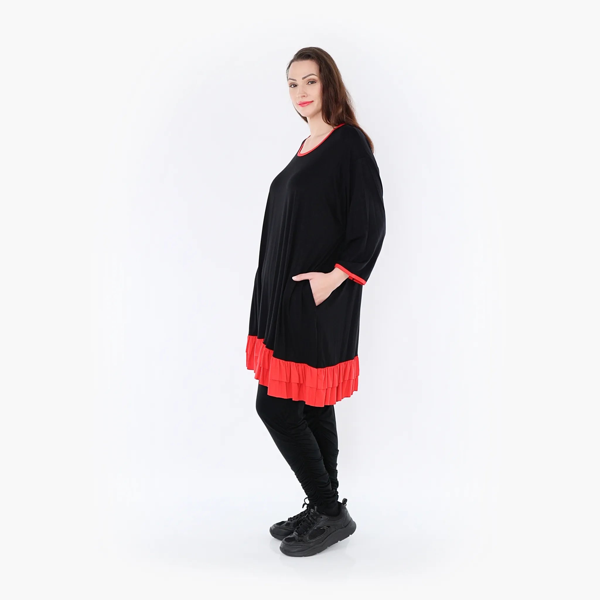 AKH Fashion Shirt 6916 Thea, Schwarz/Rot