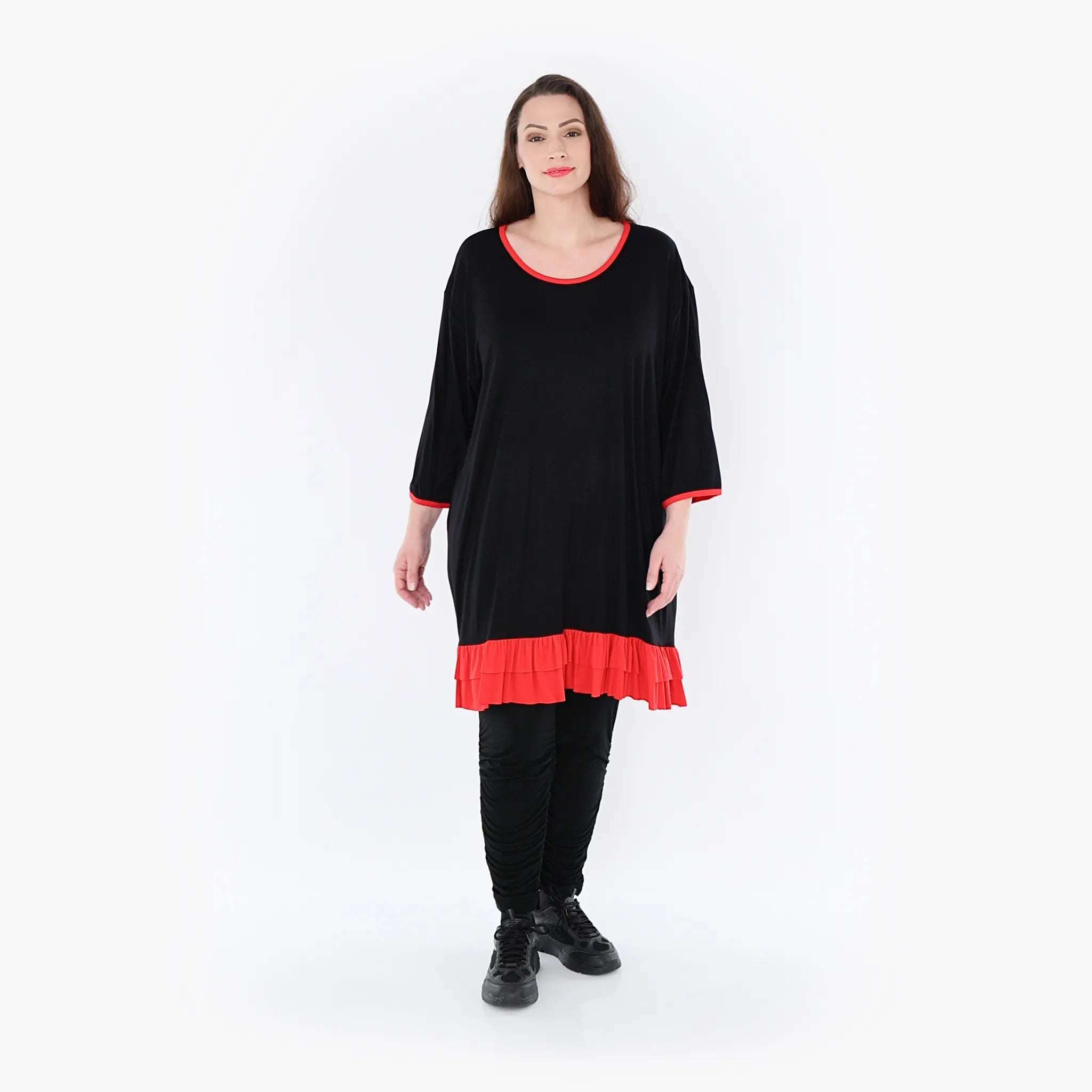 AKH Fashion Shirt 6916 Thea, Schwarz/Rot