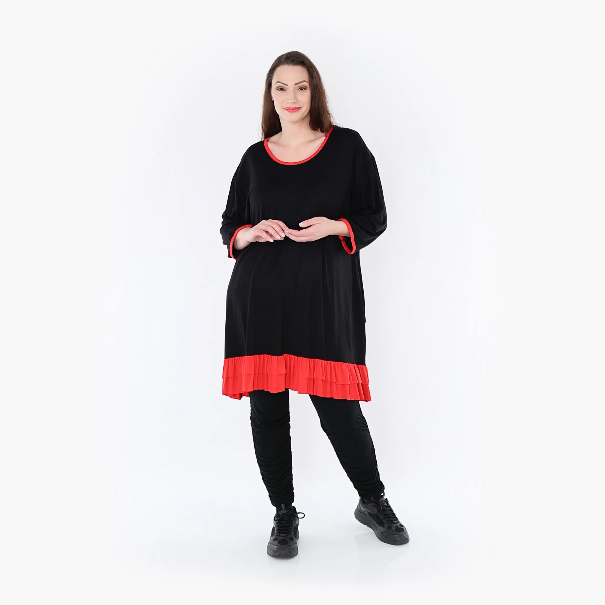 AKH Fashion Shirt 6916 Thea, Schwarz/Rot
