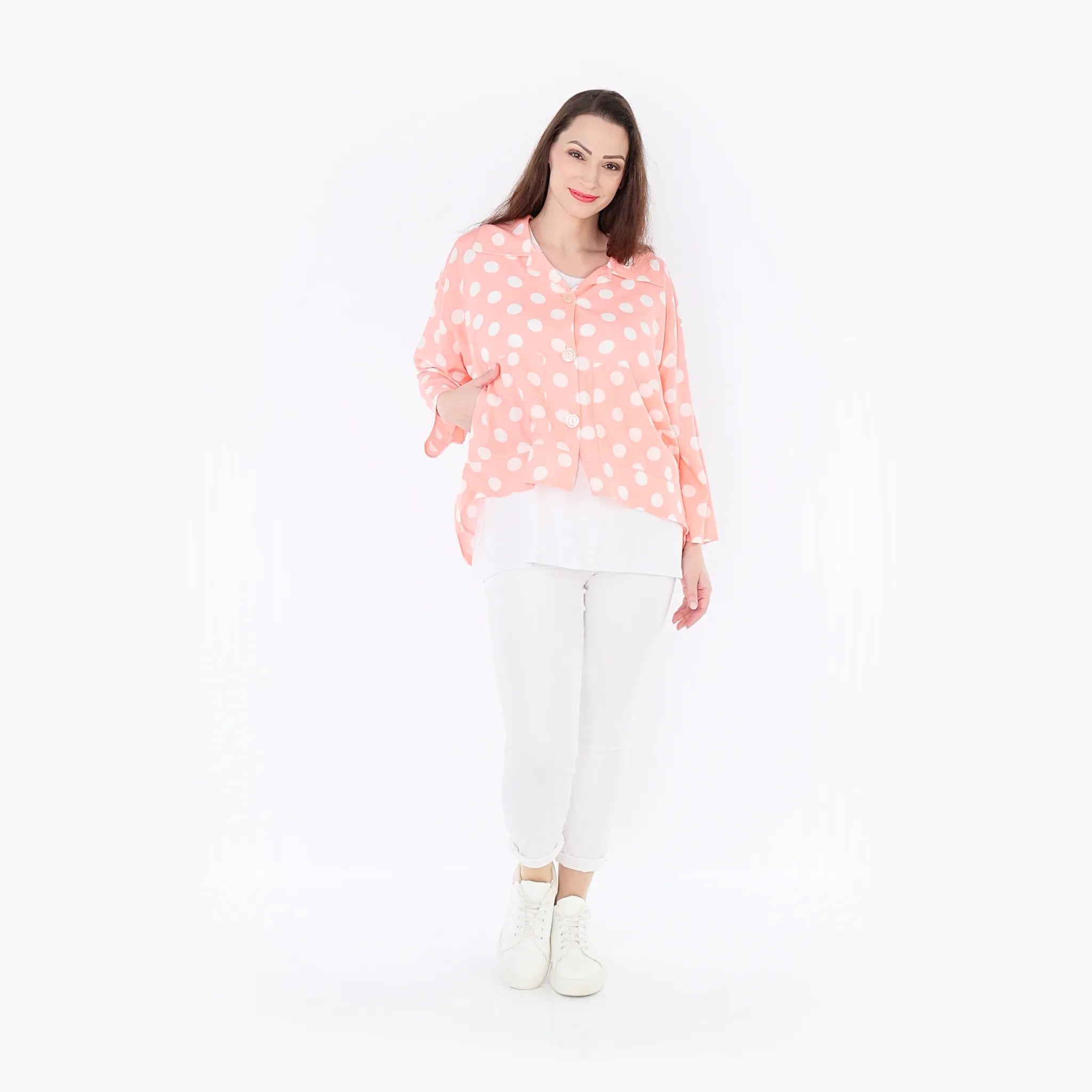 AKH Fashion Jacke 6910 Ulli, Rosa/Weiß