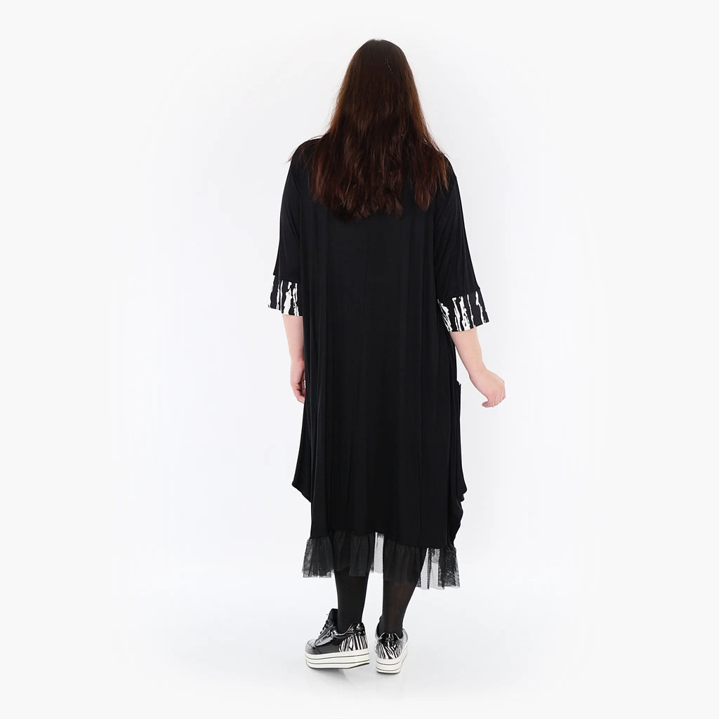 AKH Fashion Kleid 5909 Marble, Schwarz/Weiß