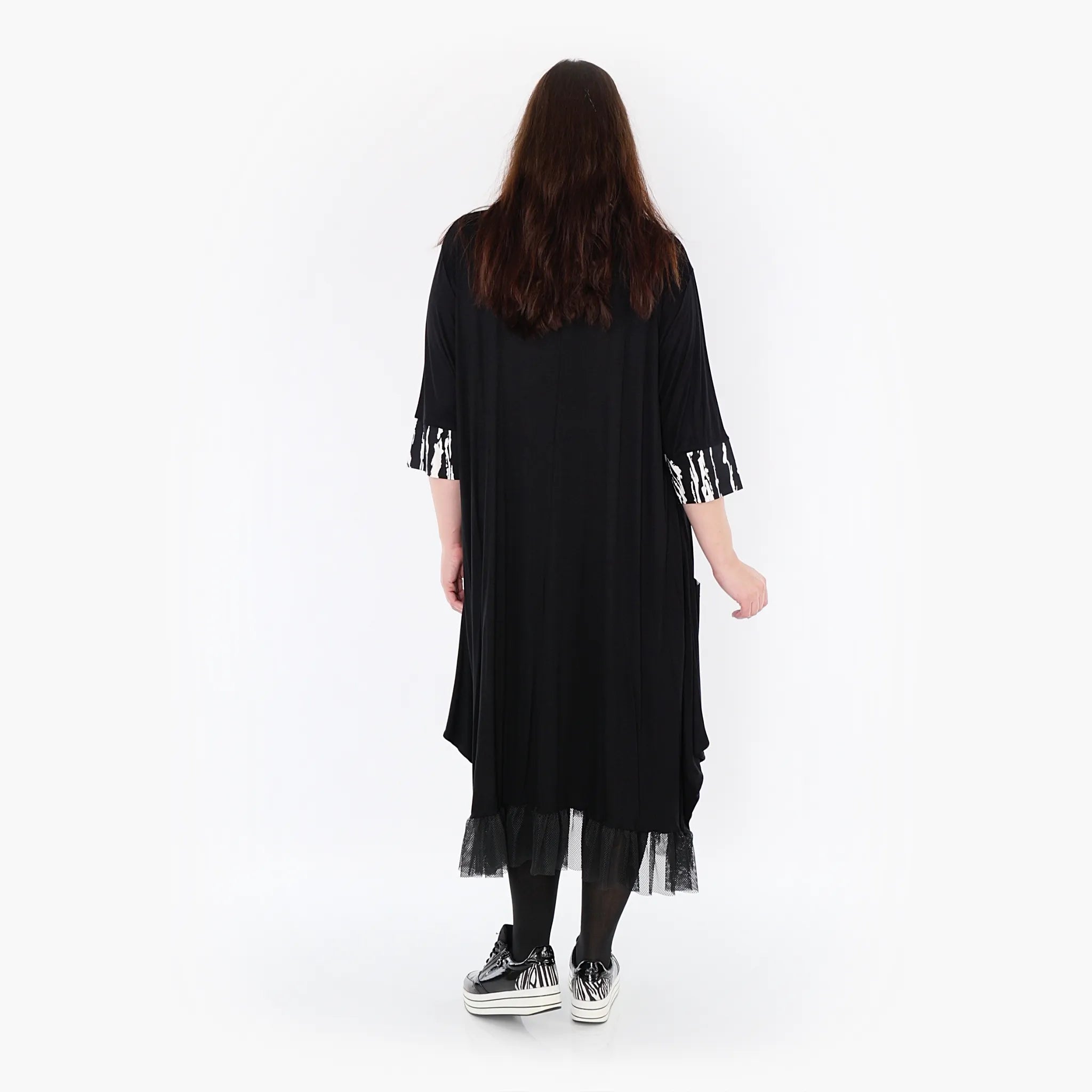 AKH Fashion Kleid 5909 Marble, Schwarz/Weiß