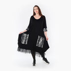 AKH Fashion Kleid 5909 Marble, Schwarz/Weiß