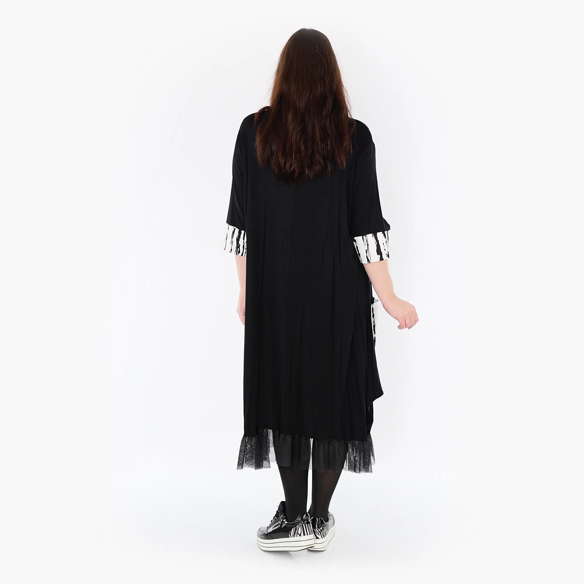 AKH 5909 Dress, White-Black