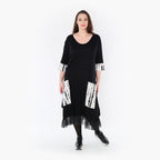 AKH 5909 Dress, White-Black