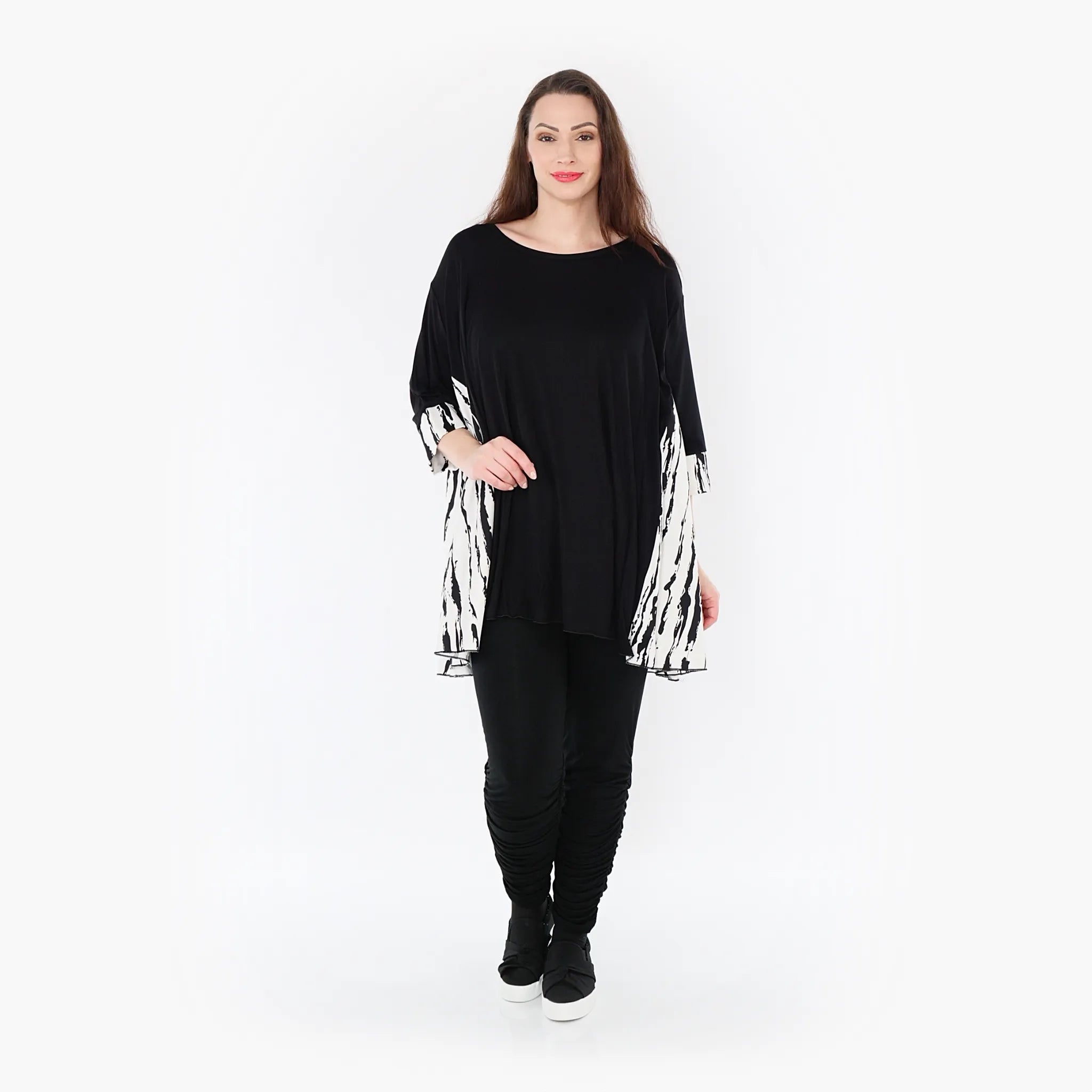 AKH Fashion Shirt 593 Marble, Weiß/Schwarz