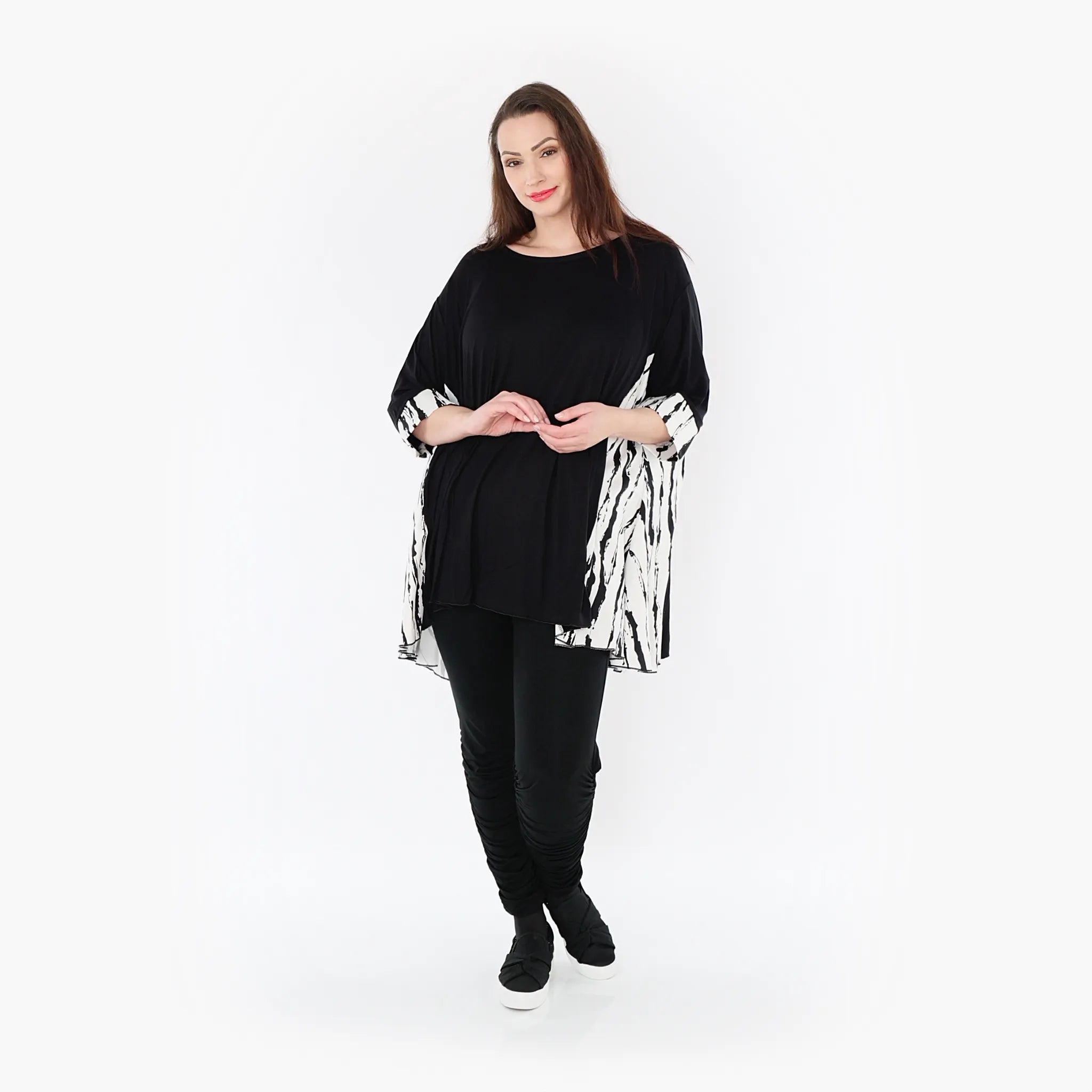 AKH Fashion Shirt 593 Marble, Weiß/Schwarz