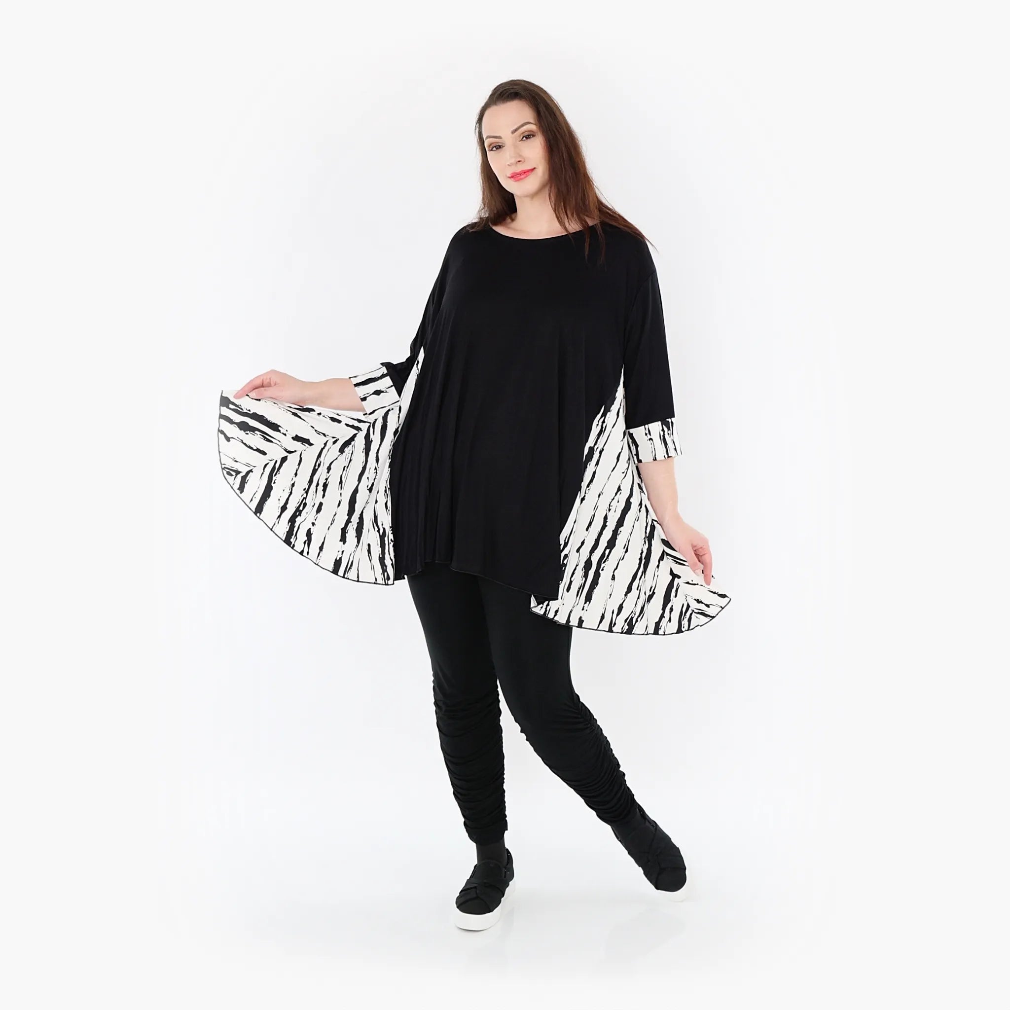 AKH Fashion Shirt 593 Marble, Weiß/Schwarz