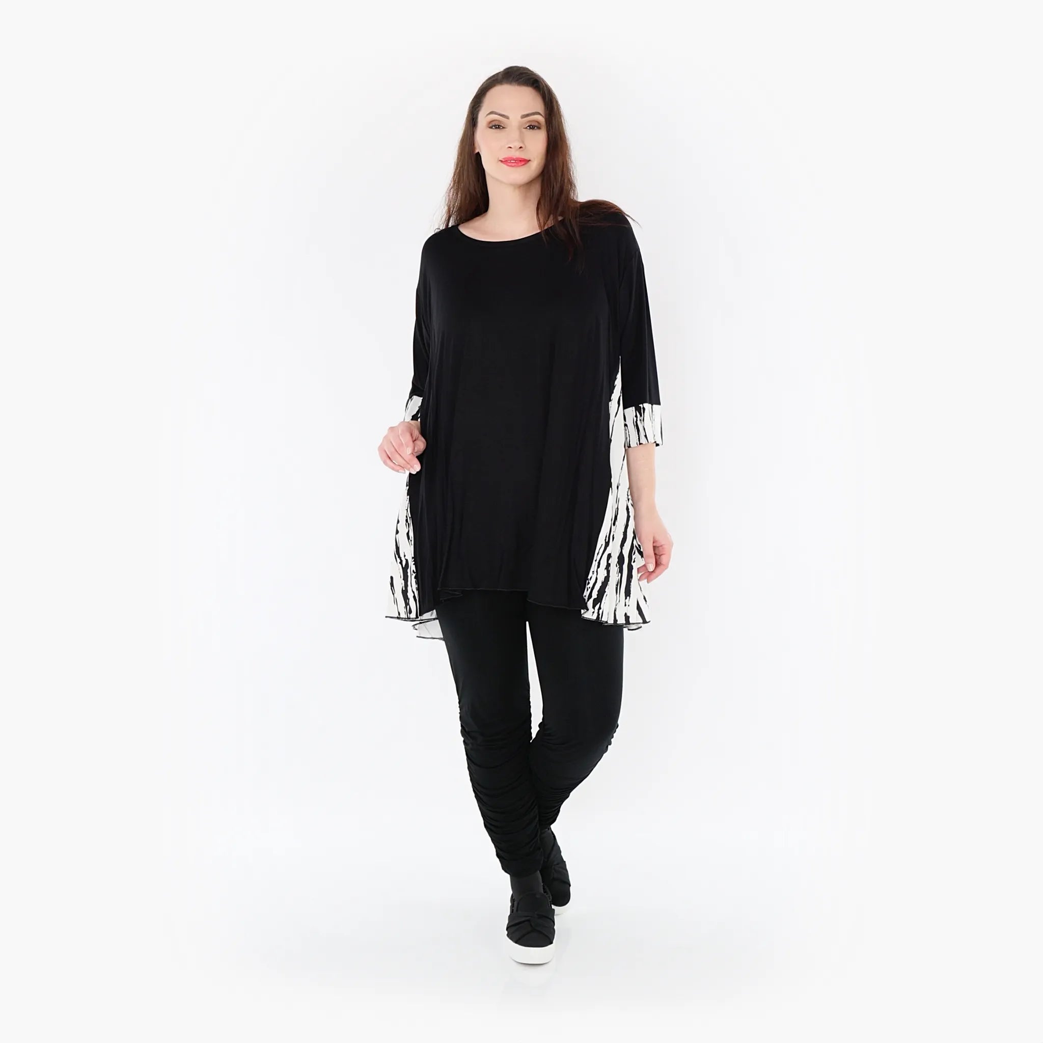 AKH Fashion Shirt 593 Marble, Weiß/Schwarz