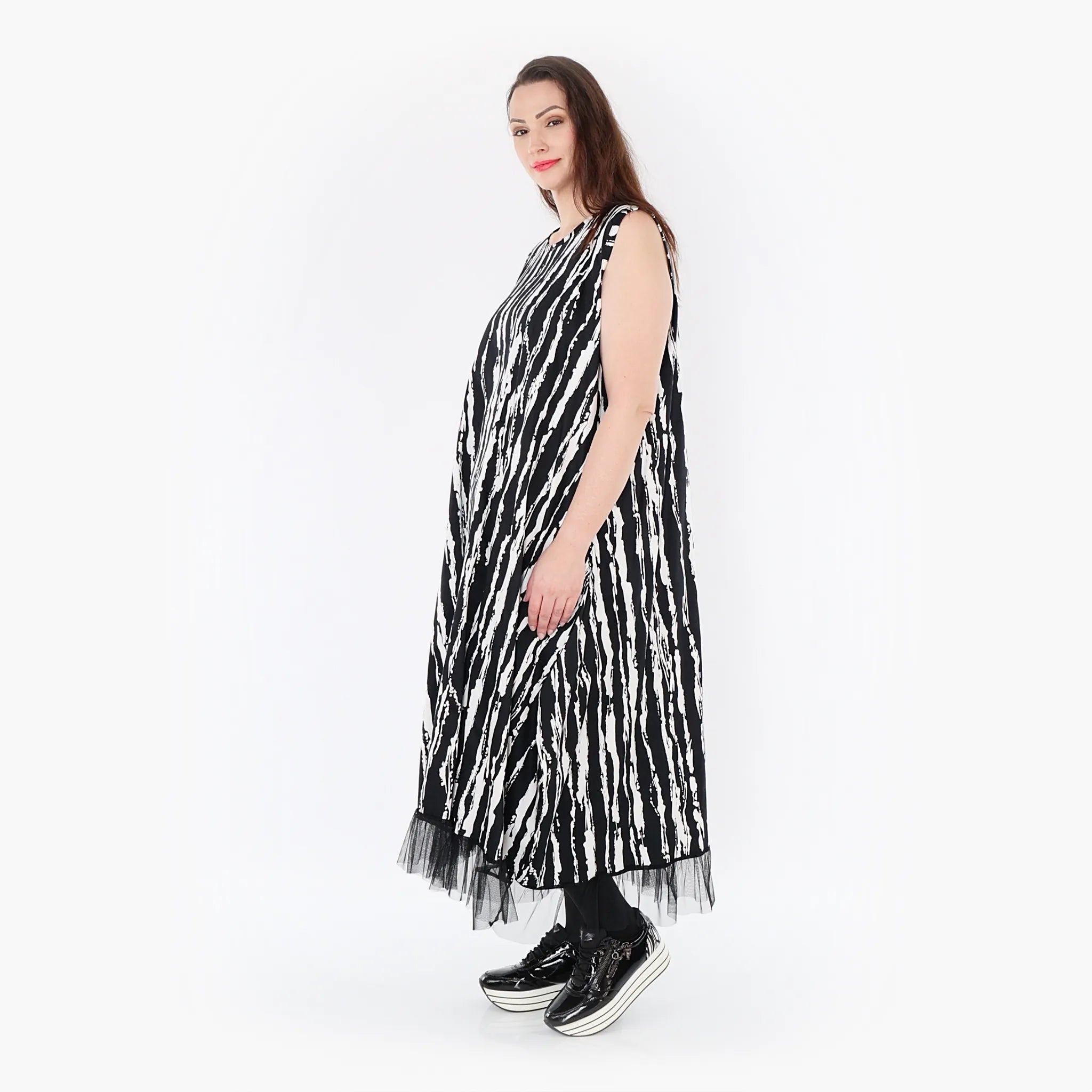 AKH Fashion Tunika 6853 Marble, Schwarz/Weiß
