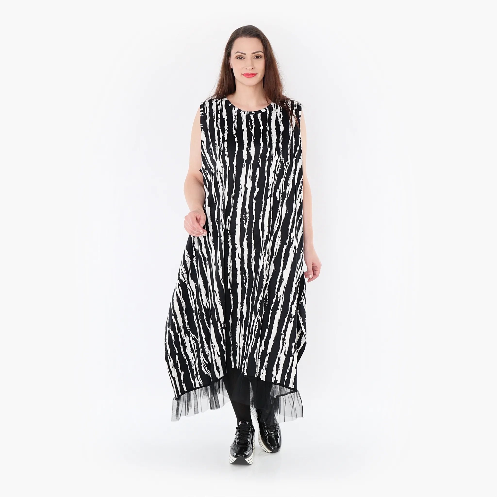 AKH Fashion Tunika 6853 Marble, Schwarz/Weiß