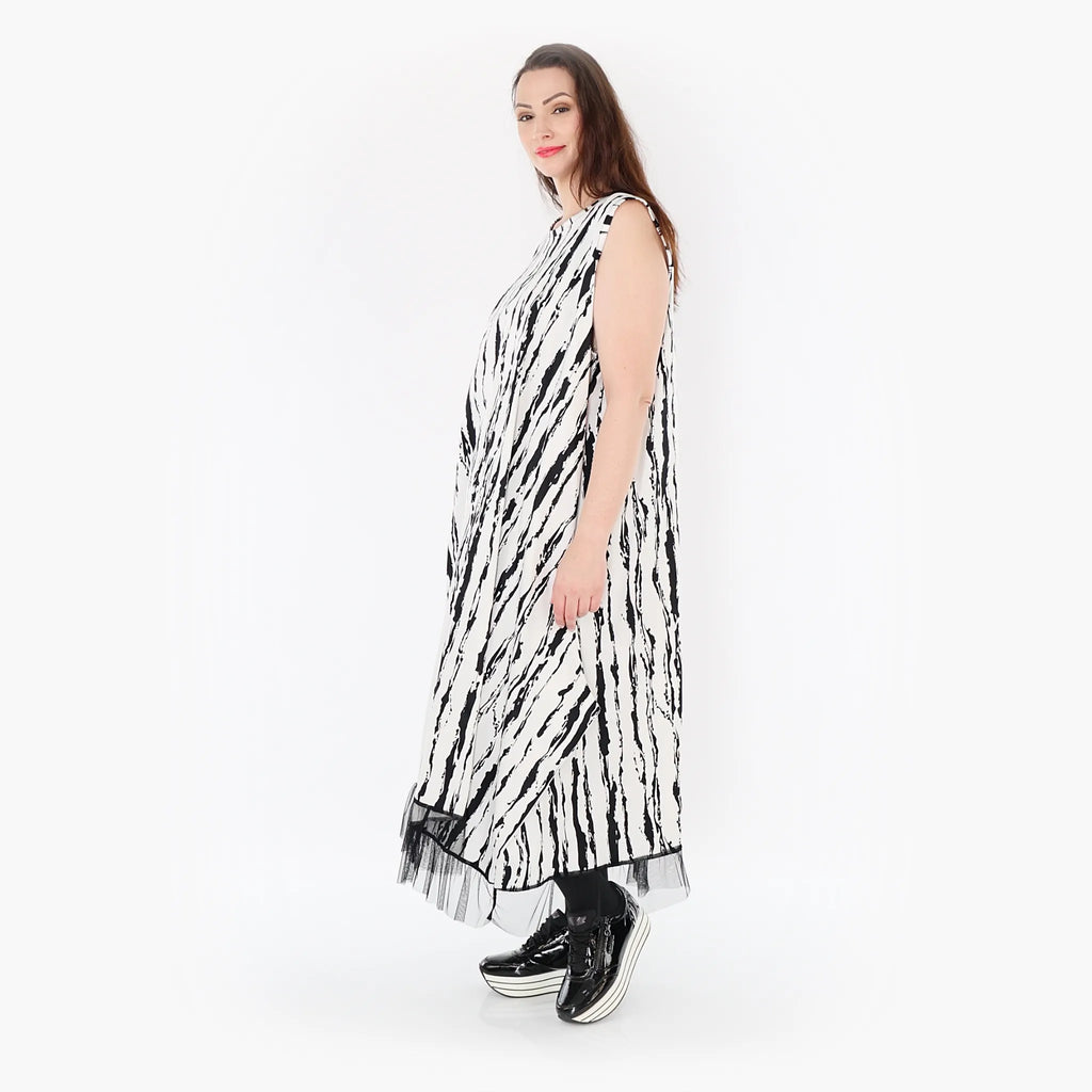 AKH Fashion Tunika 6853 Marble, Weiß/Schwarz