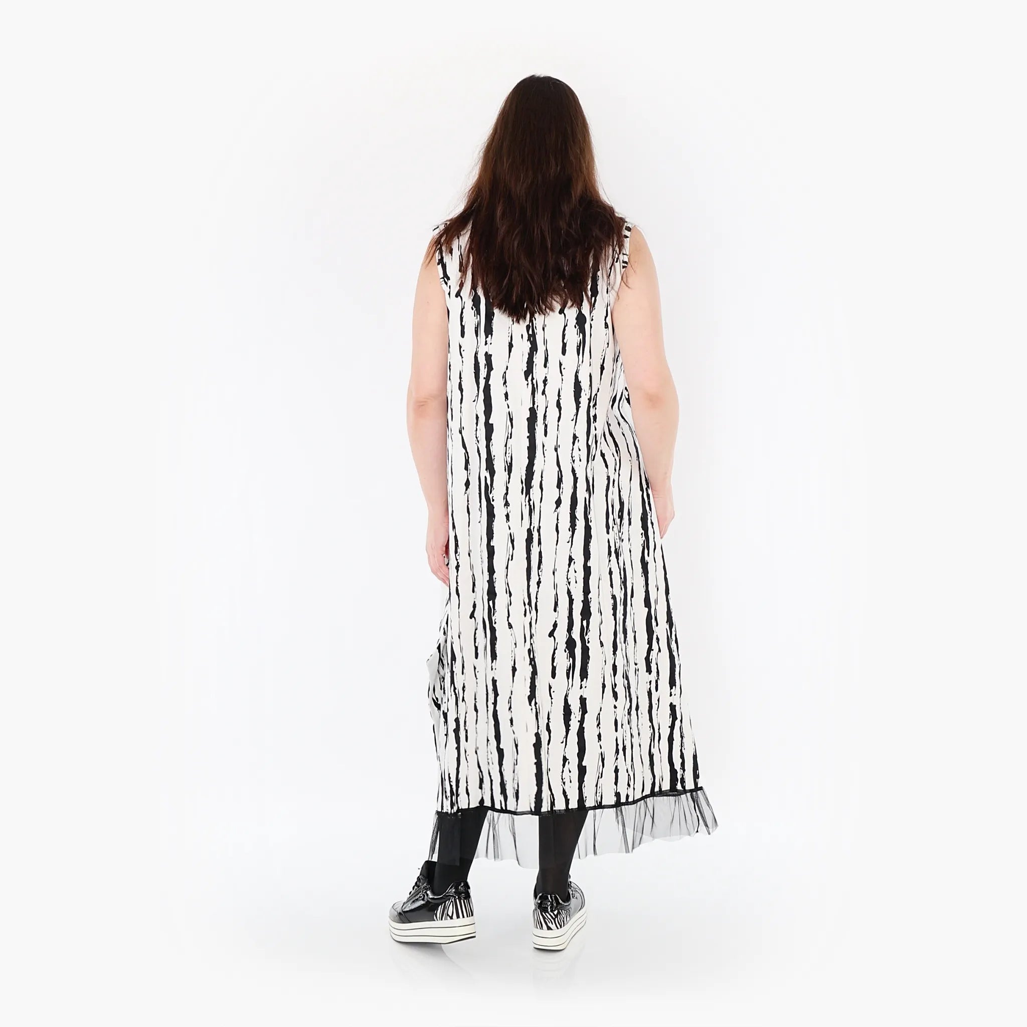 AKH Fashion Tunika 6853 Marble, Weiß/Schwarz