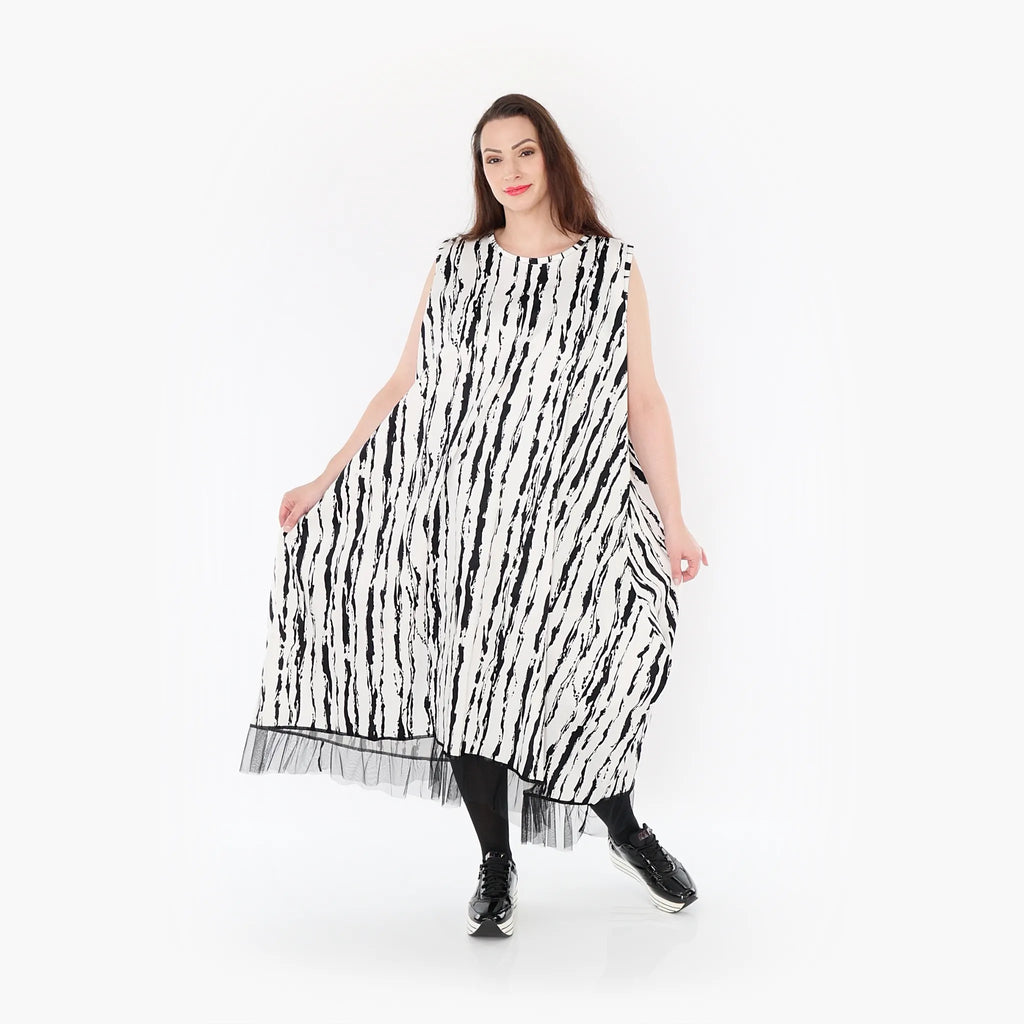 AKH Fashion Tunika 6853 Marble, Weiß/Schwarz
