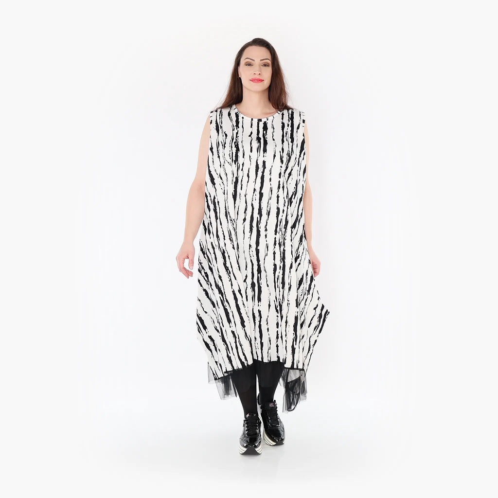 AKH Fashion Tunika 6853 Marble, Weiß/Schwarz