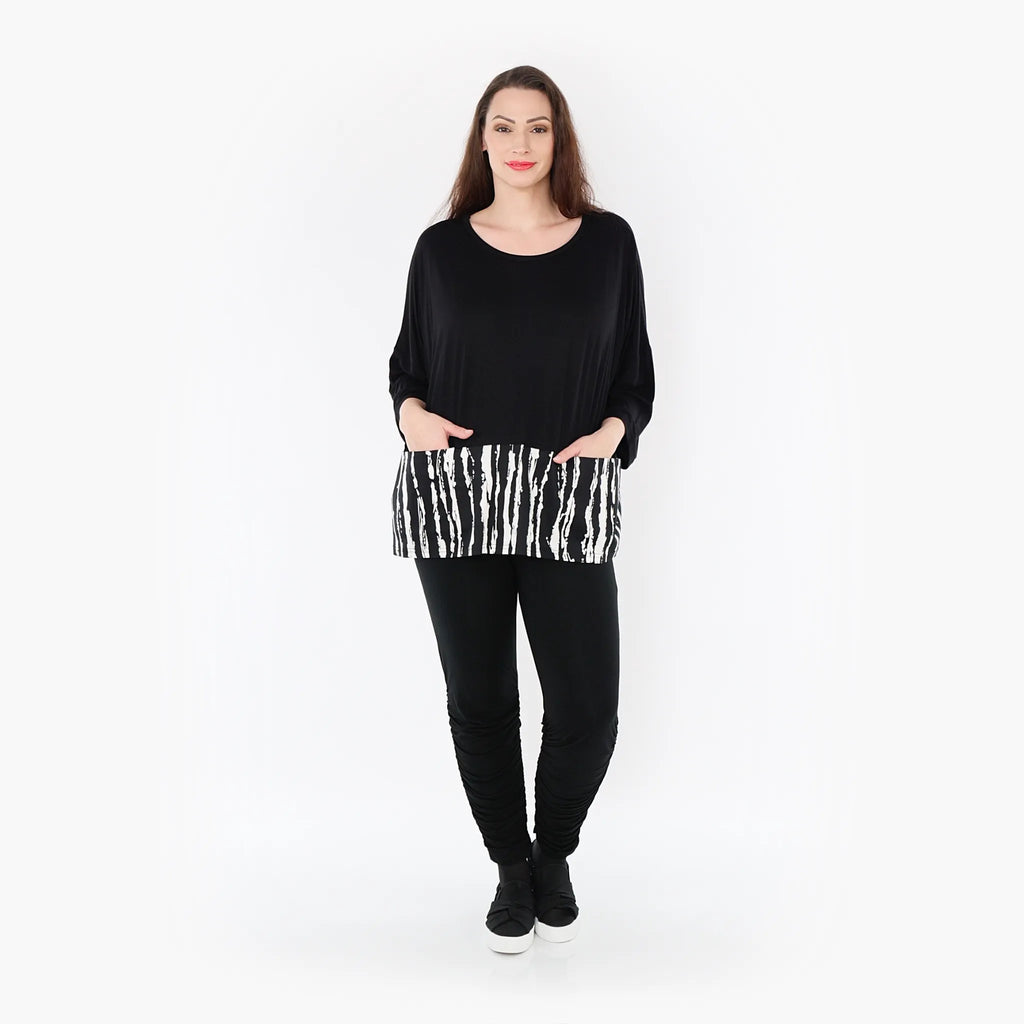 AKH Fashion Shirt 6888 Marble, Schwarz/Weiß
