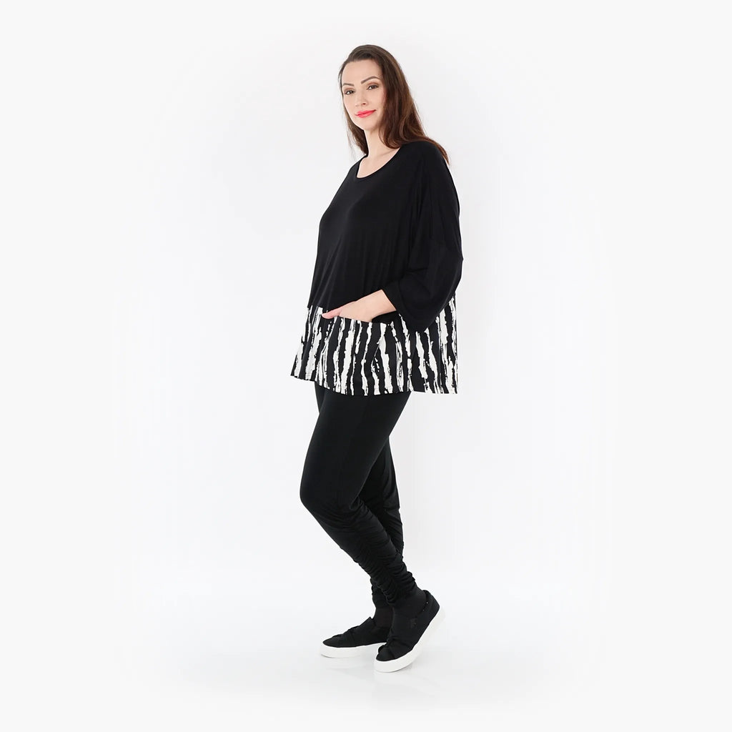 AKH Fashion Shirt 6888 Marble, Schwarz/Weiß