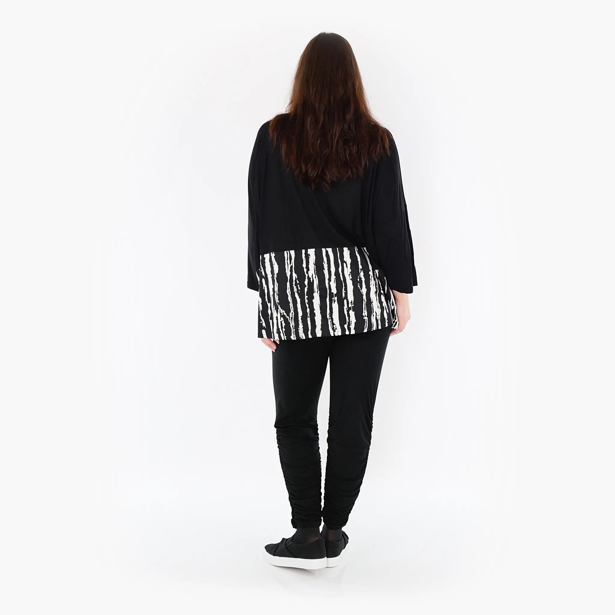 AKH Fashion Shirt 6888 Marble, Schwarz/Weiß