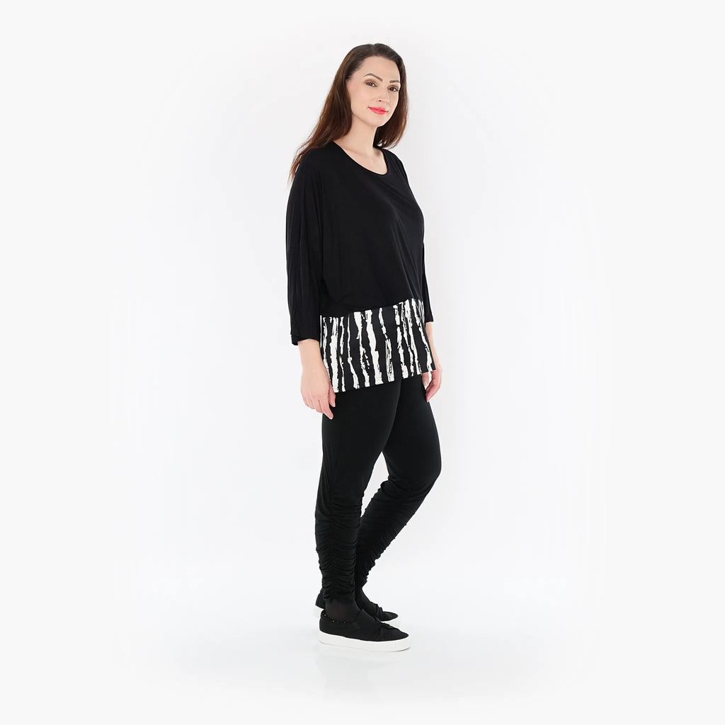 AKH Fashion Shirt 6888 Marble, Schwarz/Weiß