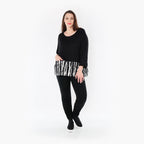 AKH Fashion Shirt 6888 Marble, Schwarz/Weiß