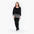 AKH Fashion Shirt 6888 Marble, Schwarz/Weiß