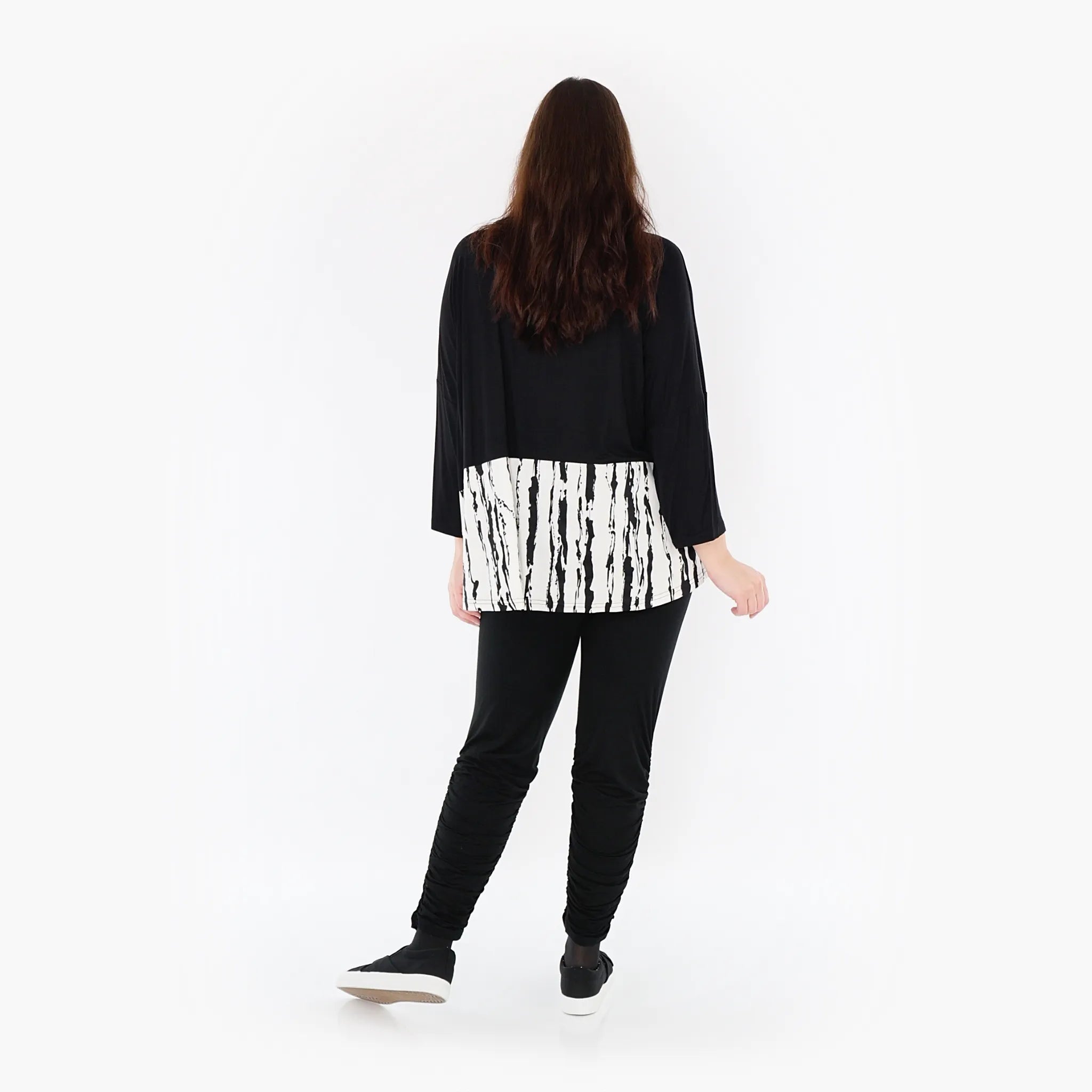 AKH Fashion Shirt 6888 Marble, Weiß/Schwarz