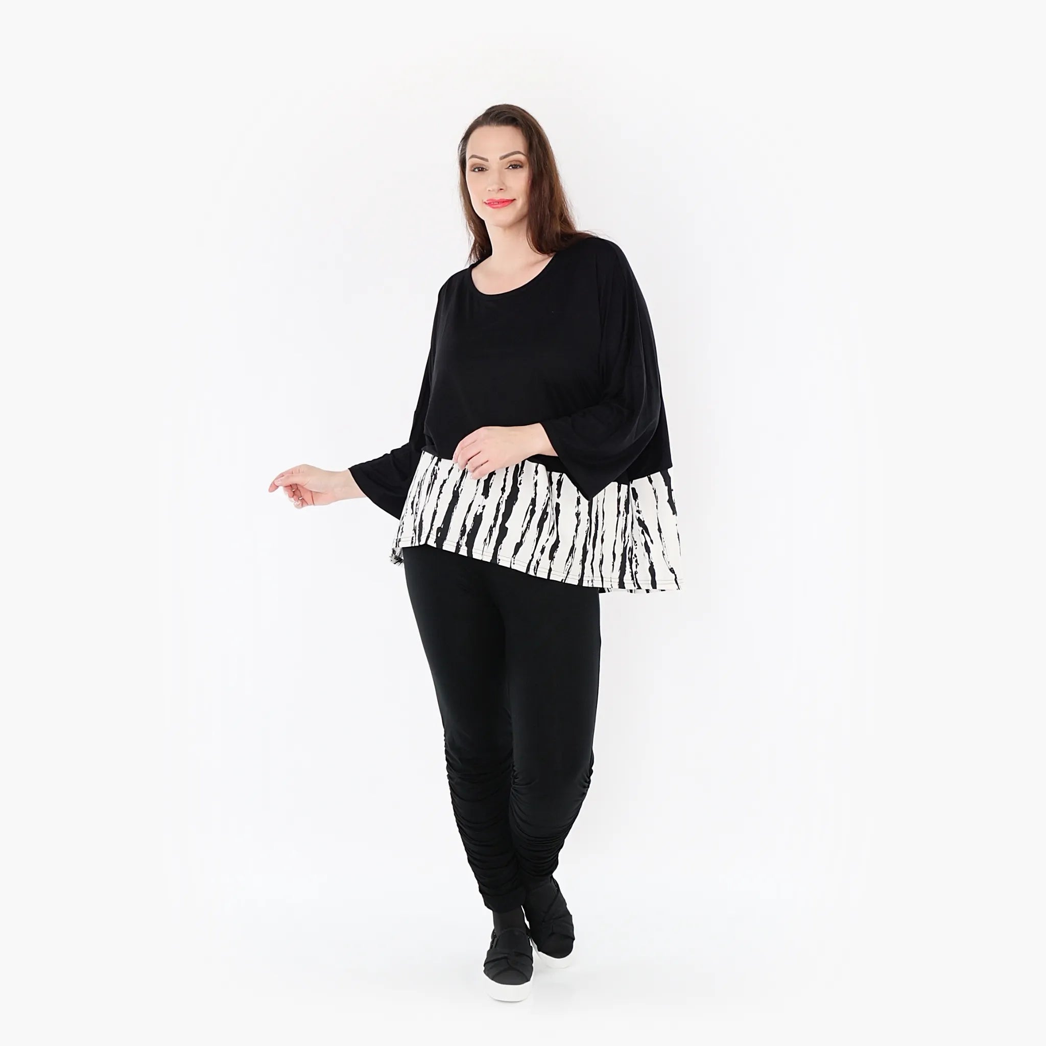 AKH Fashion Shirt 6888 Marble, Weiß/Schwarz
