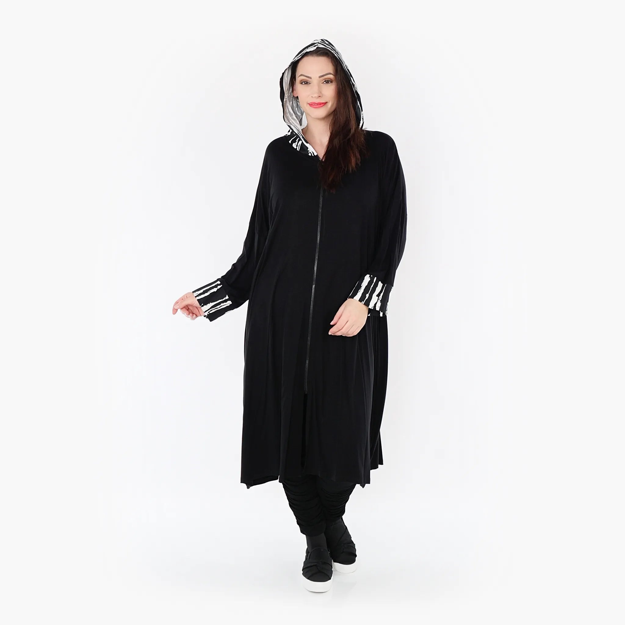 AKH Fashion Mantel 6891 Marble, Schwarz/Weiß